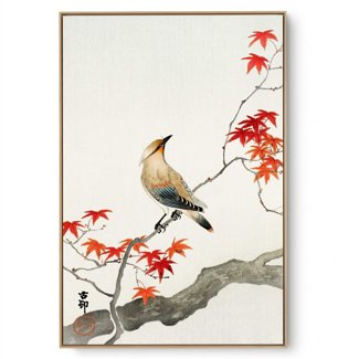 Quadro Decorativo Reprodução Pintores - Ave Japonesa No Bordo