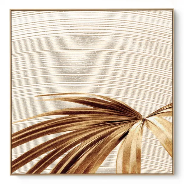 Quadro Decorativo Bege e Dourado II