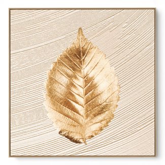 Quadro Decorativo Bege e Dourado III