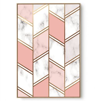 Quadro Decorativo Abstrato Rosa Dourado II