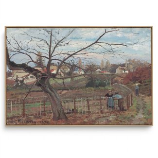 Quadro Decorativo Reprodução Pintores - Camille Pissarro -The Fence