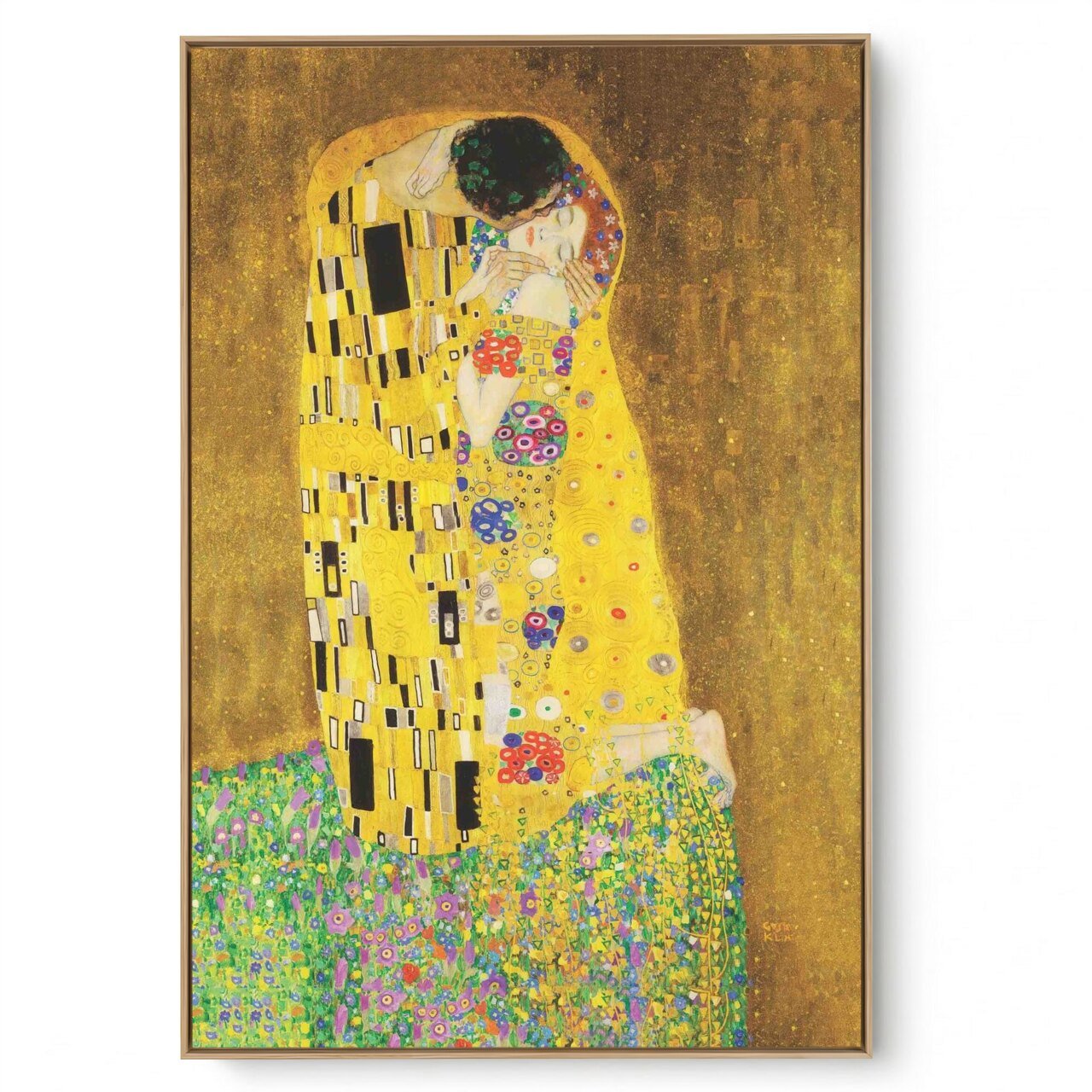 Quadro Decorativo Reprodução Pintores -  Klimt - O Beijo 