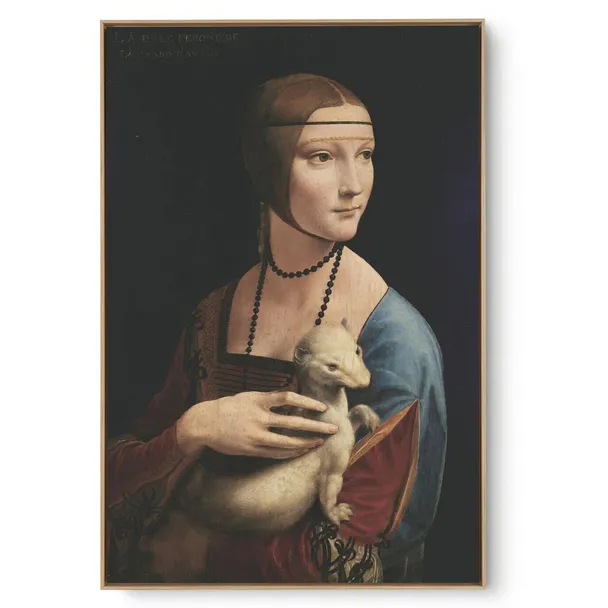 Quadro Decorativo Reprodução Pintores - Leonardo da Vinci - A Dama do Arminho