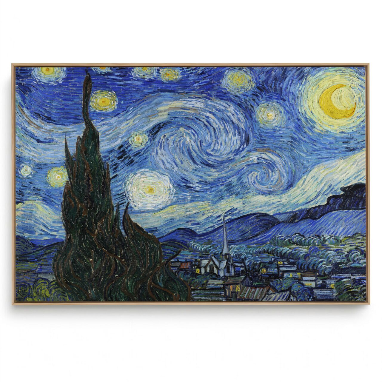Quadro Decorativo Reprodução Pintores - Van Gogh A Noite Estrelada