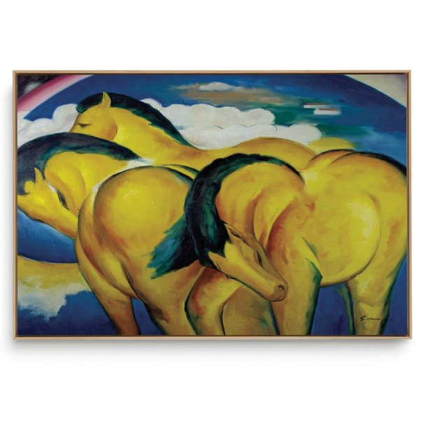 Quadro Decorativo Reprodução Pintores - Franz Marc - Yellow Horses
