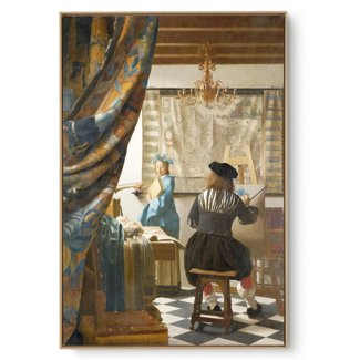 Quadro Decorativo Reprodução Pintores - Vermeer - The Art of Painting