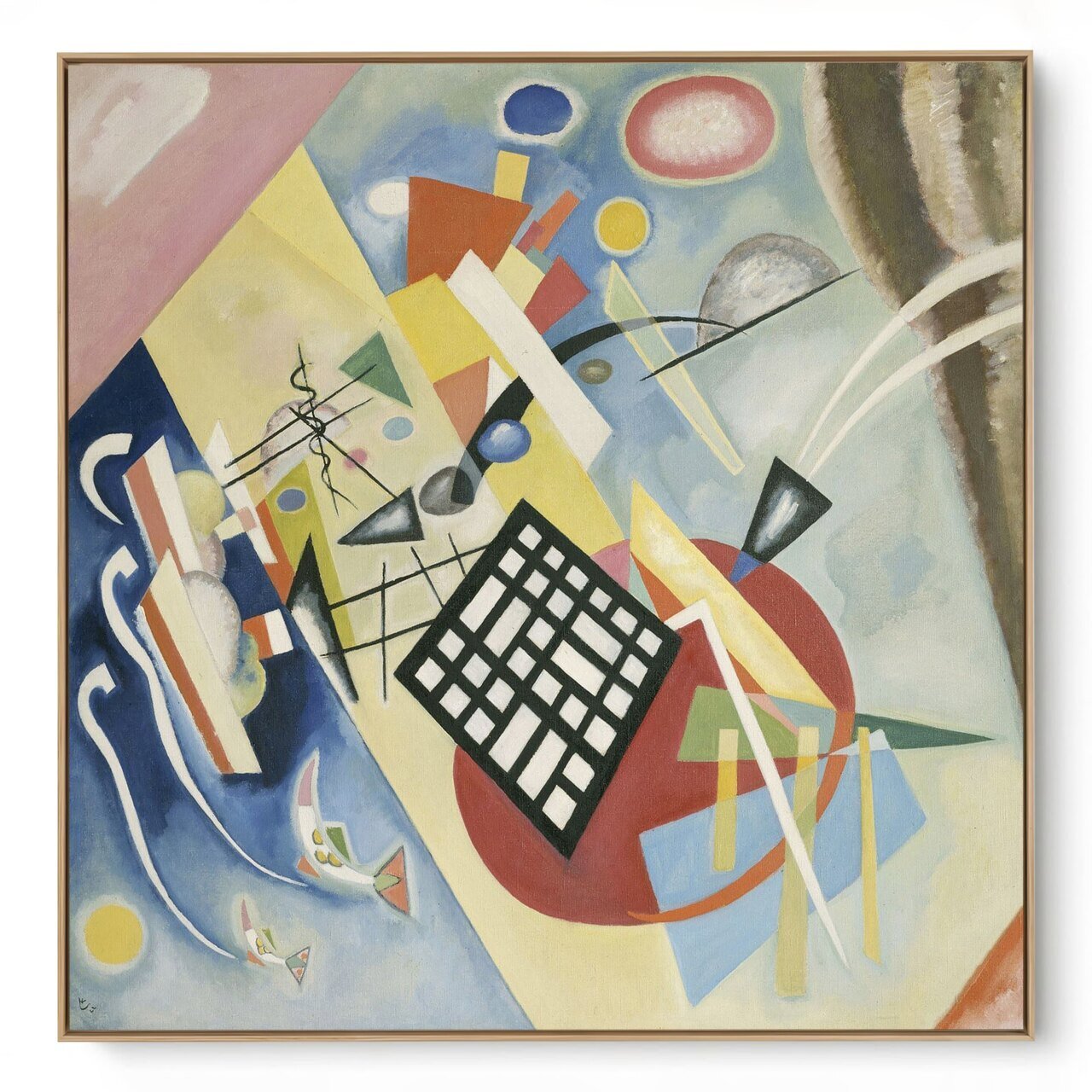 Quadro Decorativo Reprodução Pintores -  Kandinsky Grade Preta