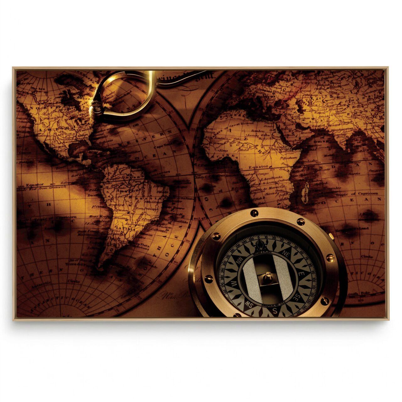 Quadro Decorativo Mapas  Bússola II