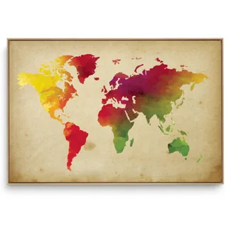 Quadro Decorativo Mapas Mapa Mundi Colorido