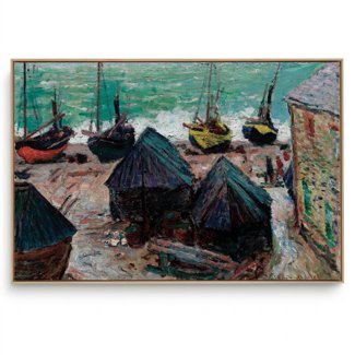 Quadro Decorativo Reprodução - Claude Monet - Barcos na Praia