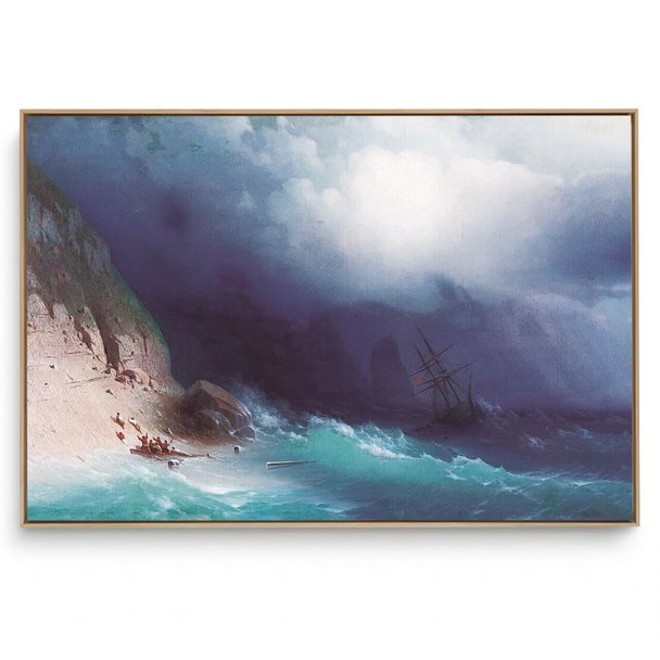 Quadro Decorativo Reprodução de Pintores - Ivan Aivazovsky - The Shipwreck near rocks