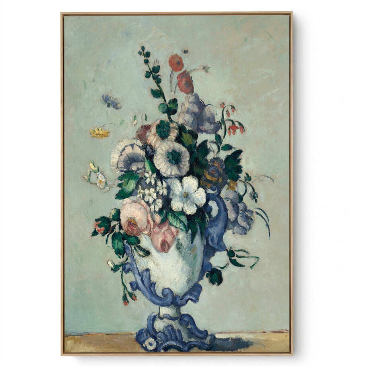 Quadro Decorativo Reprodução Pintores -  Paul Cézanne - Flowers in a Rococo Vase