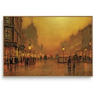 Quadro Decorativo Reprodução Pintores - Atkinson - A Street at Night