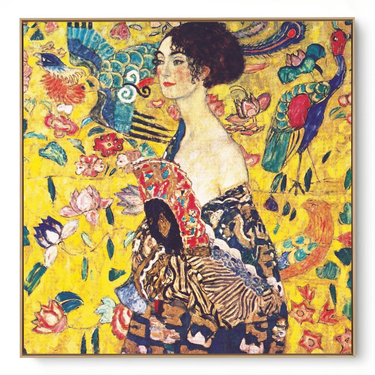 Quadro Decorativo Reprodução Pintores - Klimt - Lady with Fan