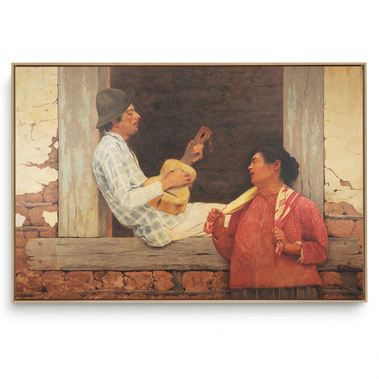 Quadro Decorativo Reprodução Pintores - Almeida Junior - O Violeiro