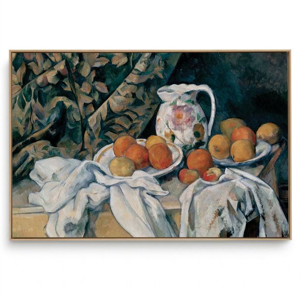 Quadro Decorativo Reprodução Pintores - Paul Cézanne - Still Life with a Curtain