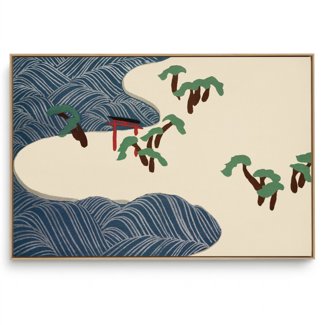 Quadro Decorativo Reprodução Pintores - Kamisaka - Ondas do Oceano