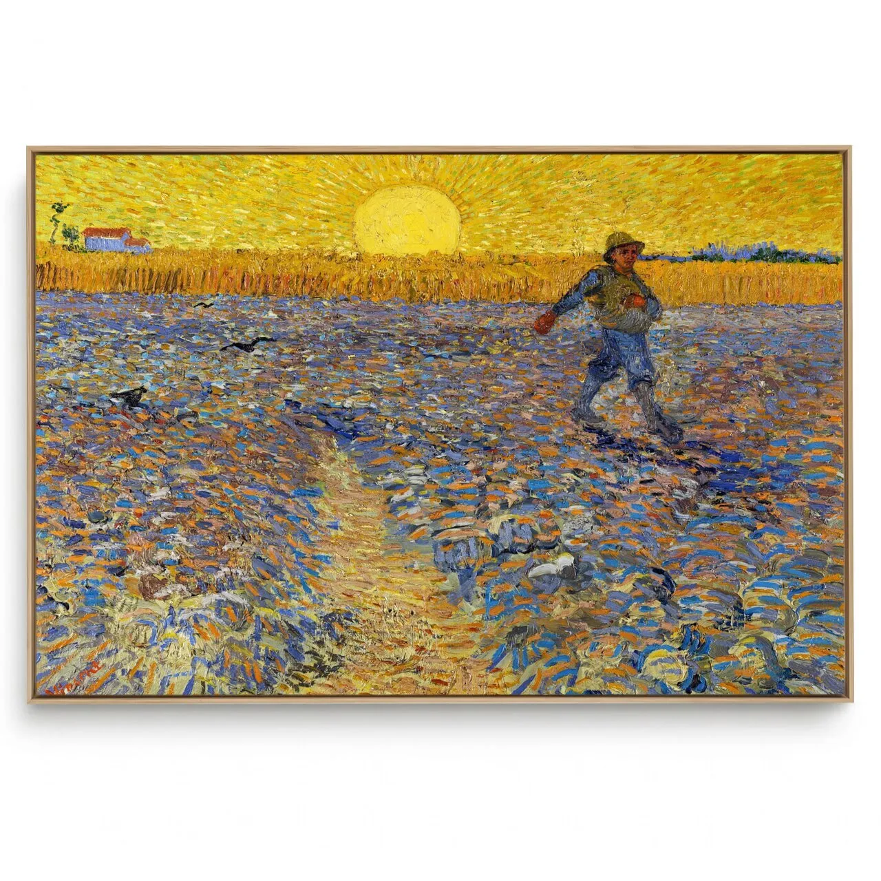Quadro Decorativo Reprodução Pintores - Van Gogh - Semeador e o Sol Brilhante