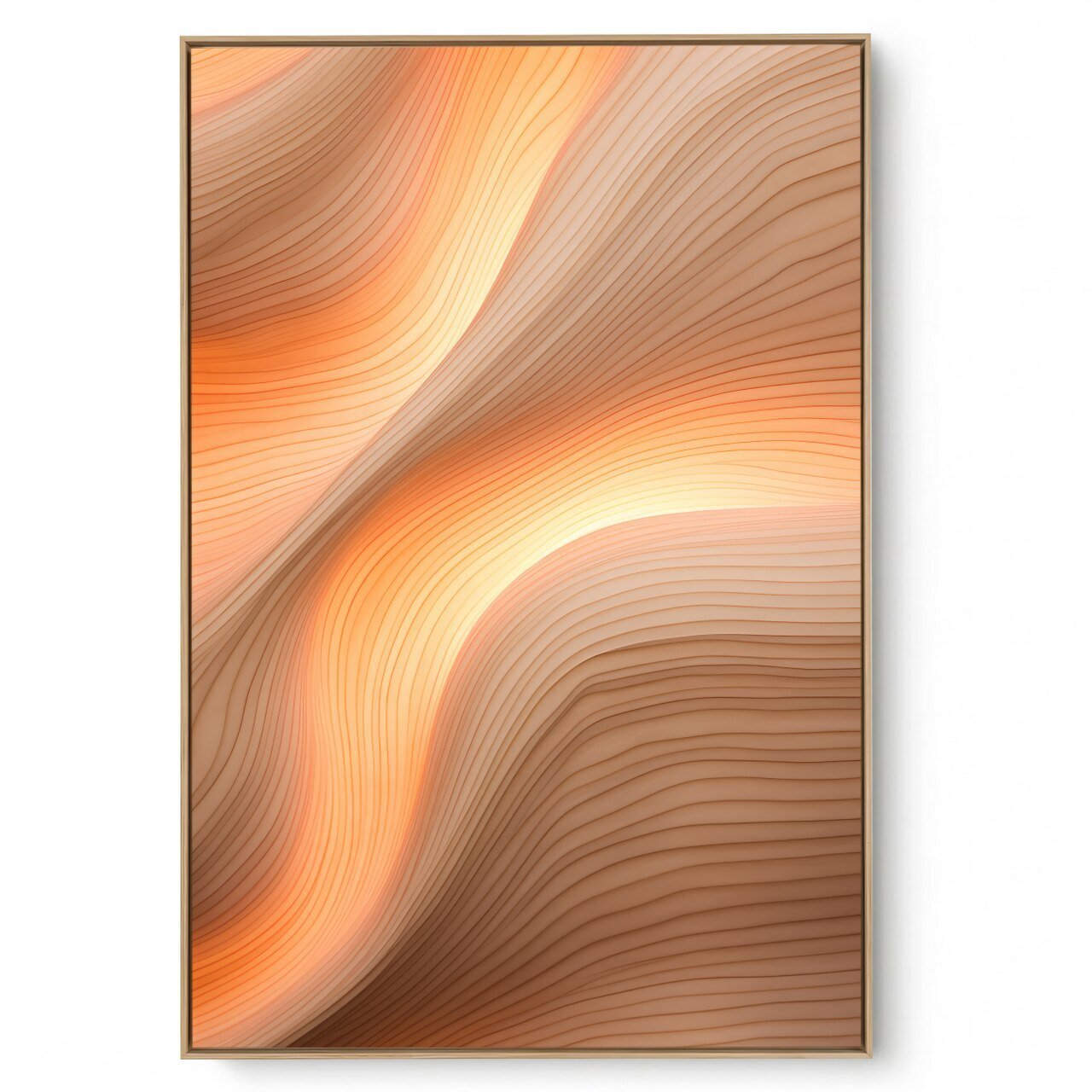 Quadro Decorativo Abstrato Ondas Tons Terracota III