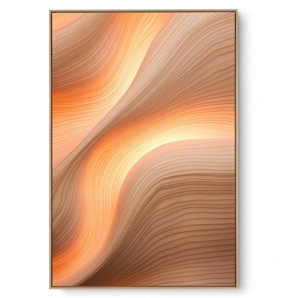 Quadro Decorativo Abstrato Ondas Tons Terracota III