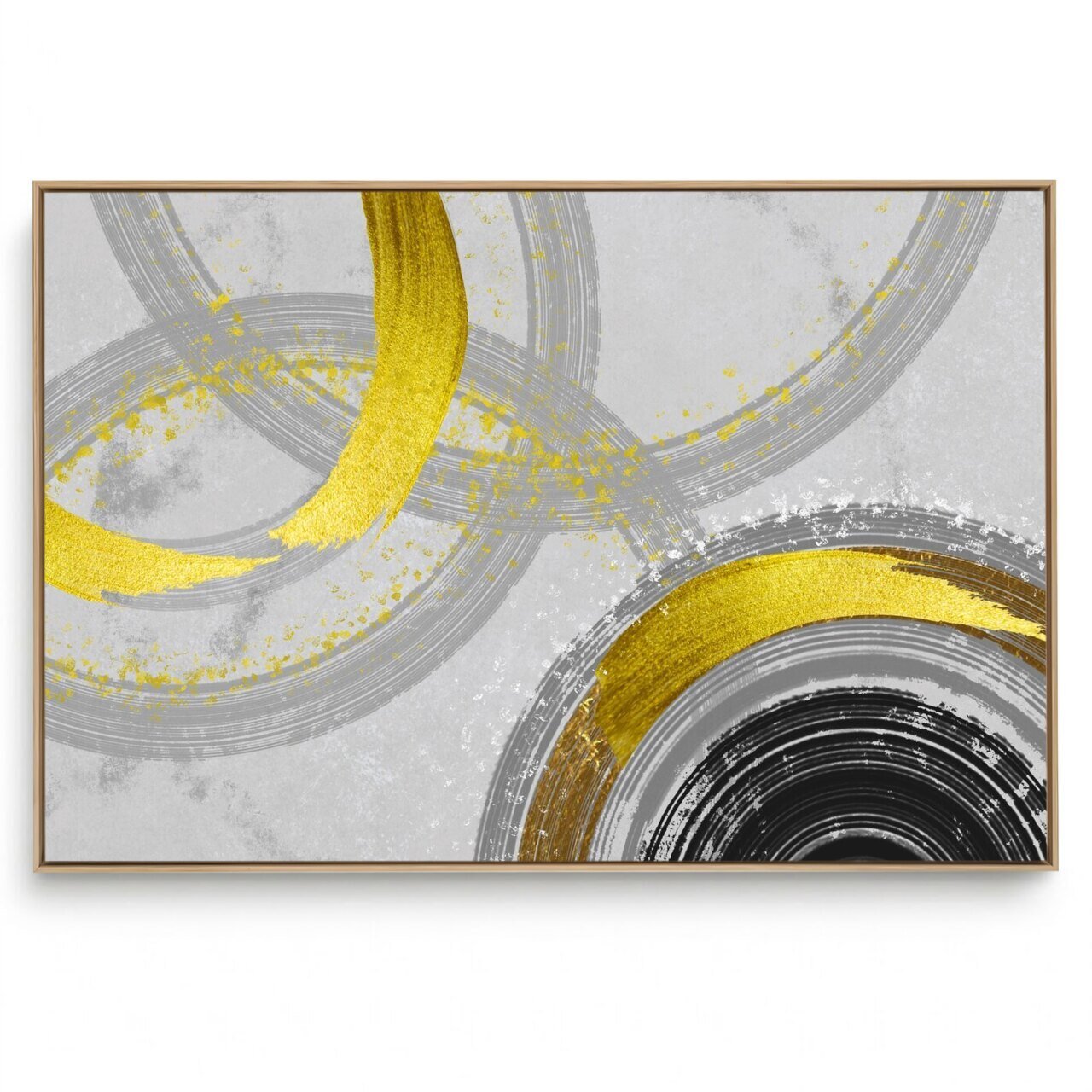 Quadro Decorativo Abstrato Arco Dourado Único