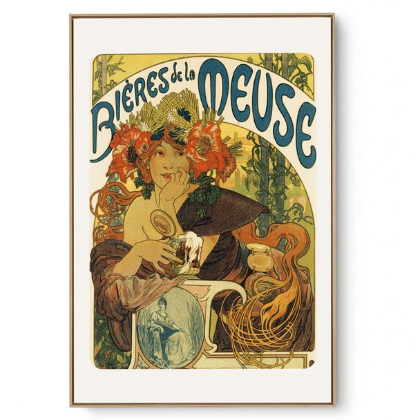 Quadro Decorativo Reprodução Pintores Alphonse Mucha - Meuse