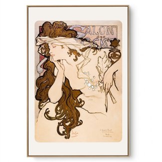Quadro Decorativo Reprodução Pintores Alphonse Mucha - Salon