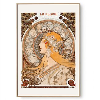 Quadro Decorativo Reprodução Pintores Alphonse Mucha - Zodiaque