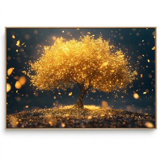 Quadro Decorativo Árvore Da Vida Dourada II