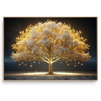 Quadro Decorativo Árvore Da Vida Dourada III