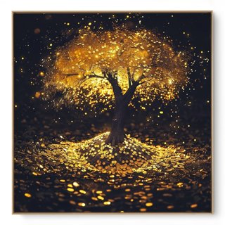 Quadro Decorativo Árvore Da Vida Dourada VI
