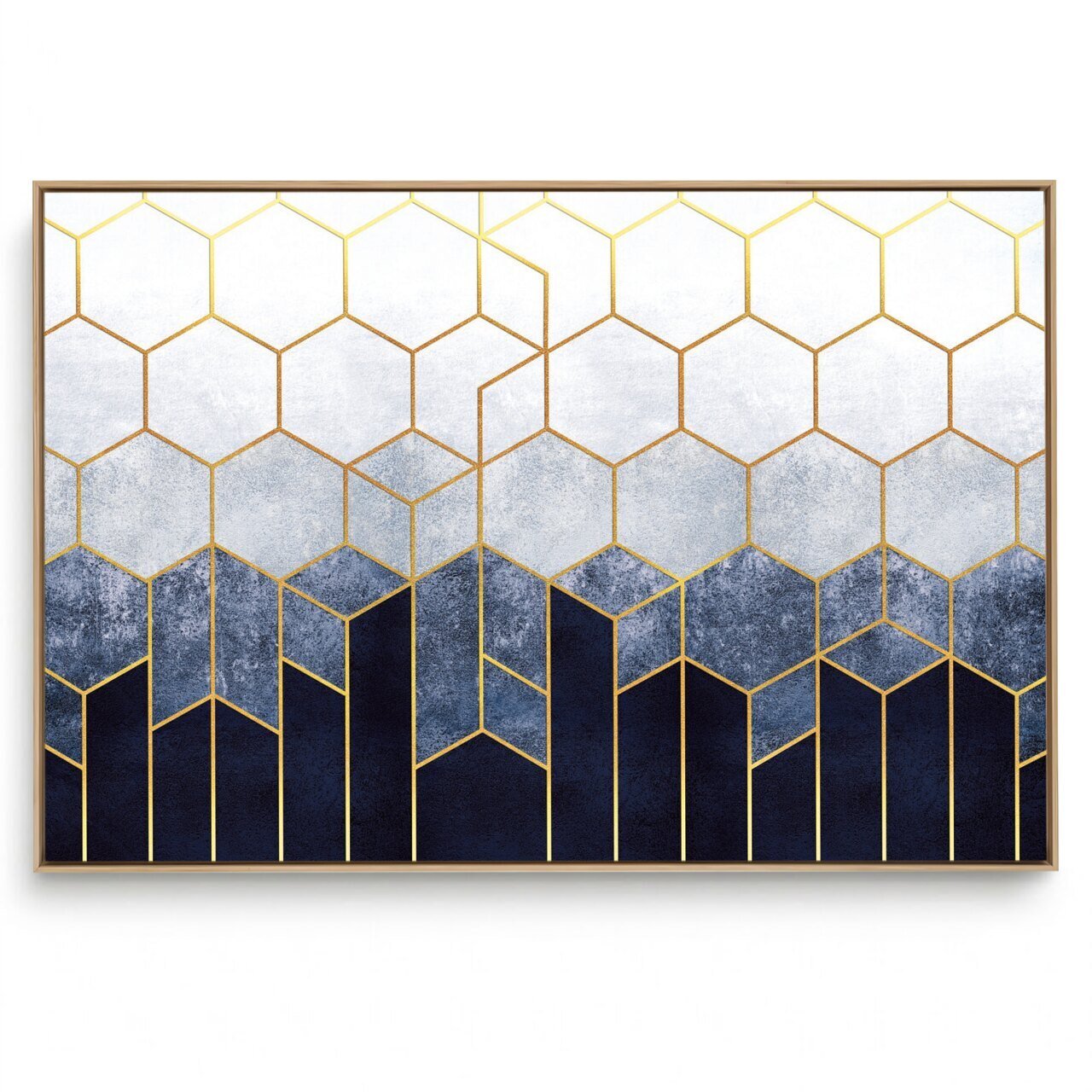 Quadro  Abstrato Azul Dourado