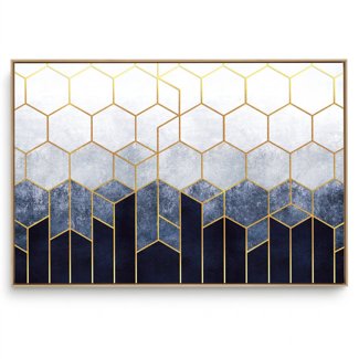 Quadro Abstrato Azul Dourado