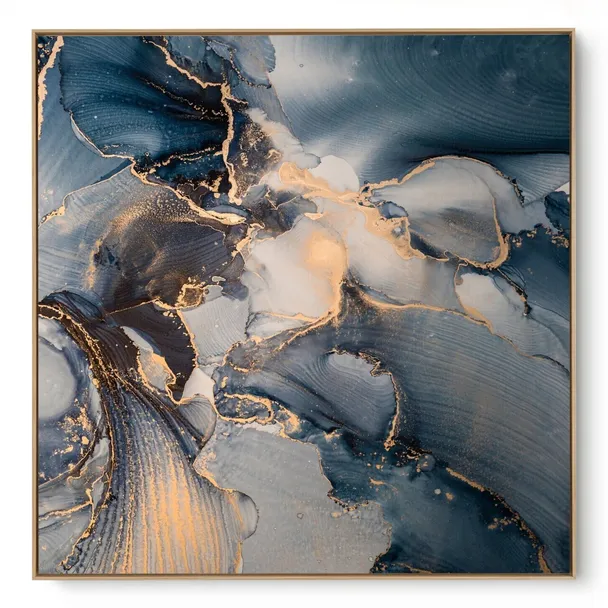Quadro Decorativo Azul e Ouro II