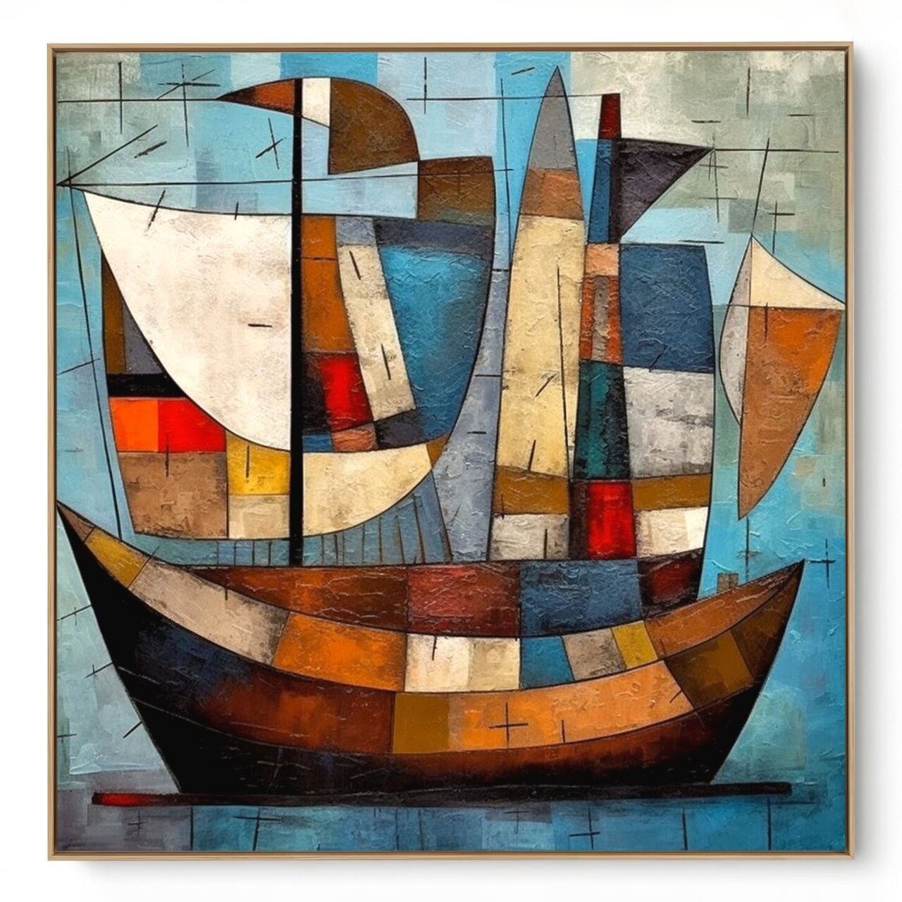 Quadro Decorativo Barco Mosaico II