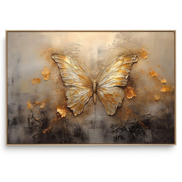 Quadro Decorativo Borboleta Dourada I