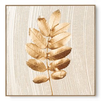 Quadro Decorativo Bege e Dourado