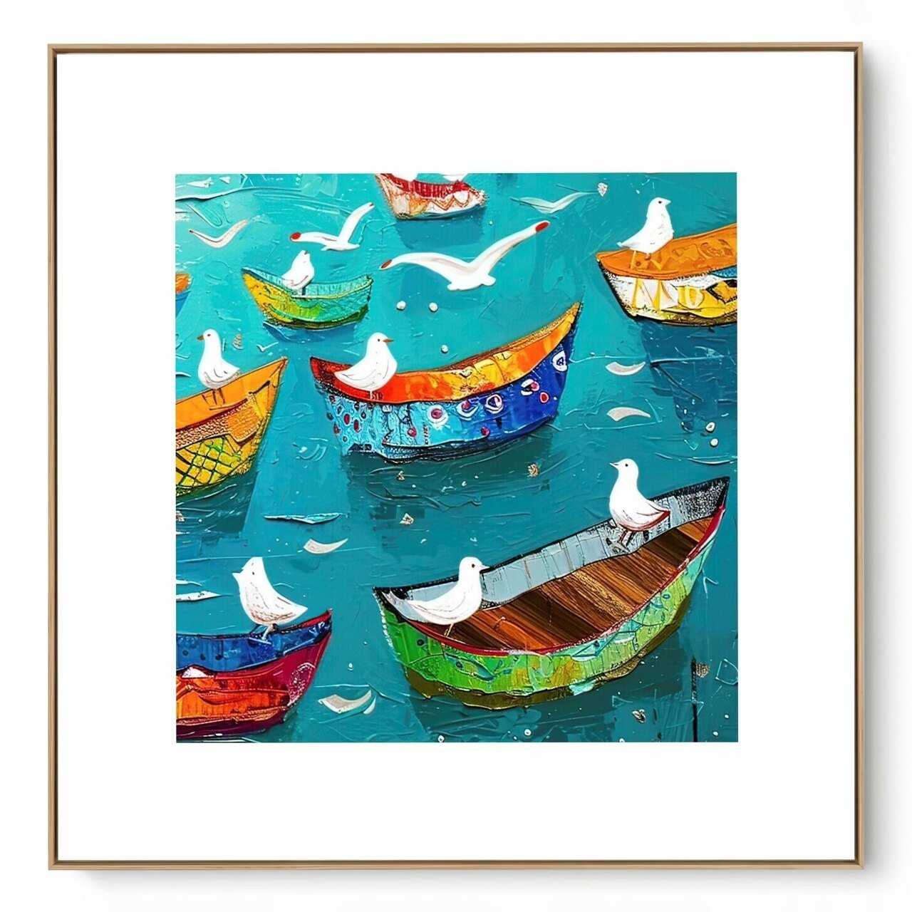 Quadro Decorativo Barco e Gaivota II