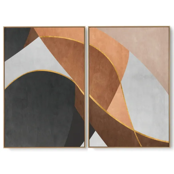 Quadro Decorativo Composição Duplo Camurça II