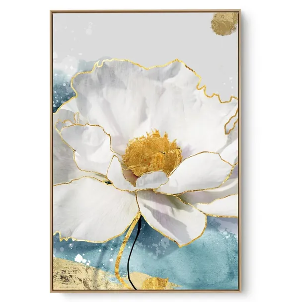 Quadro Decorativo Camélia Dourada II