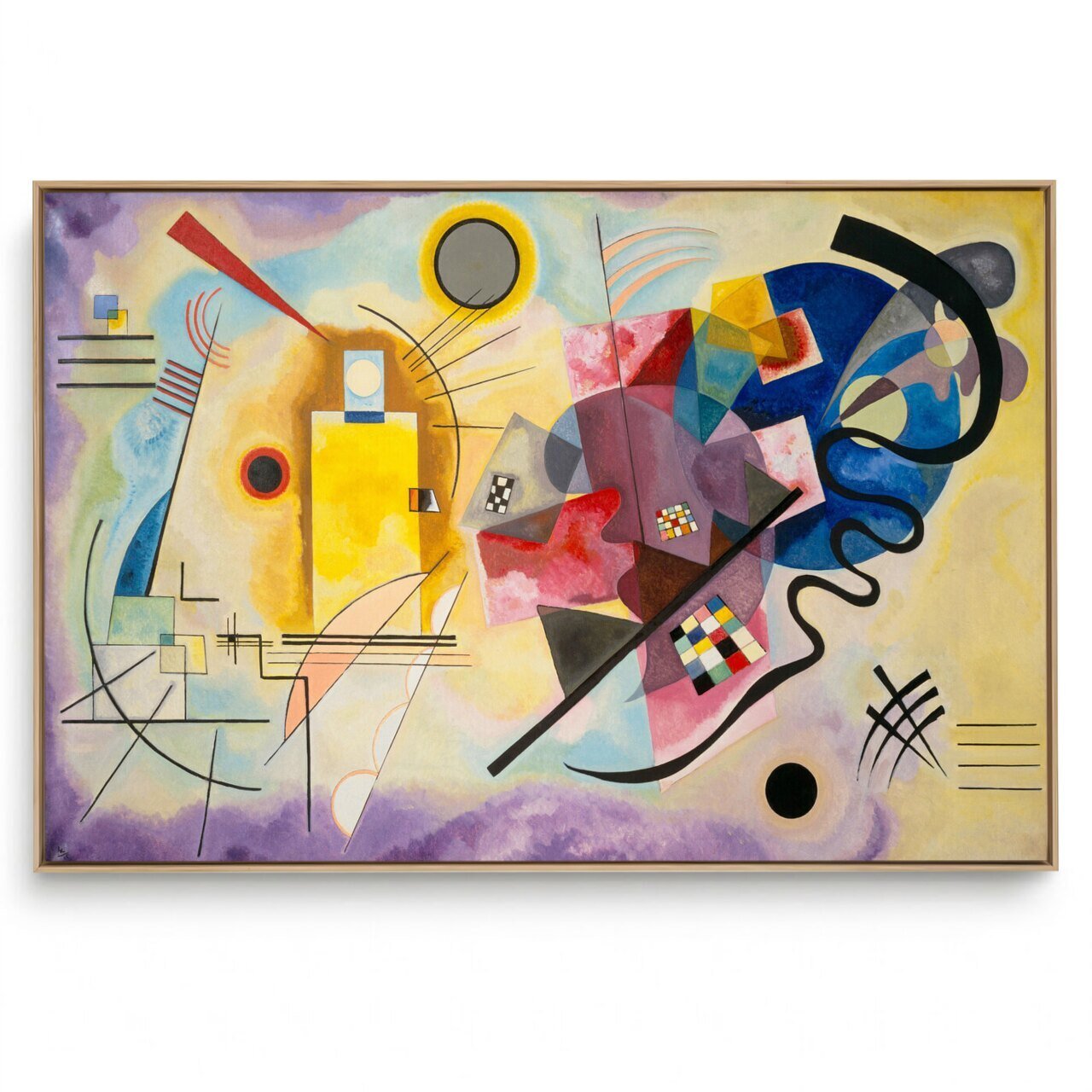 Quadro Reproduções Pintores -  Kandinsky Amarelo, Vermelho e Azul