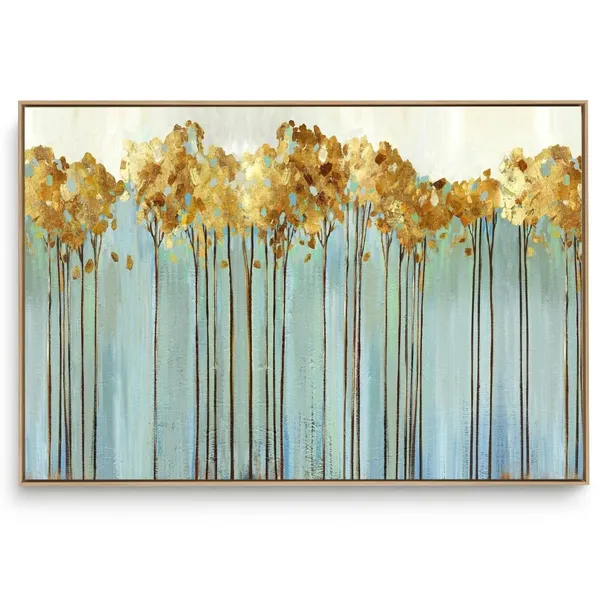 Quadro Decorativo Abstrato Line Dourado H