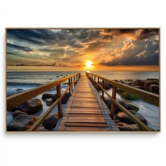 Quadro Decorativo Deck e Mar