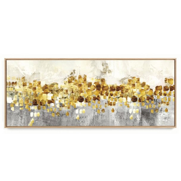 Quadro Decorativo Panorâmico Efeito Ouro
