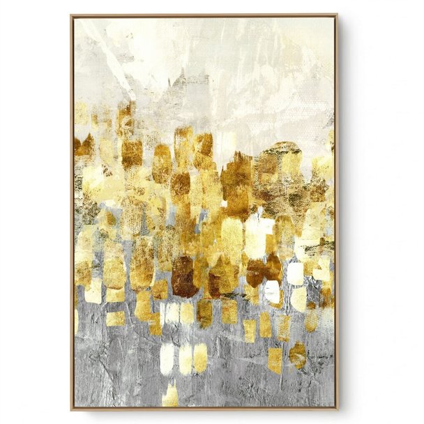 Quadro Decorativo Abstrato Efeito Ouro V