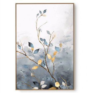 Quadro Decorativo Folhas Azuis II