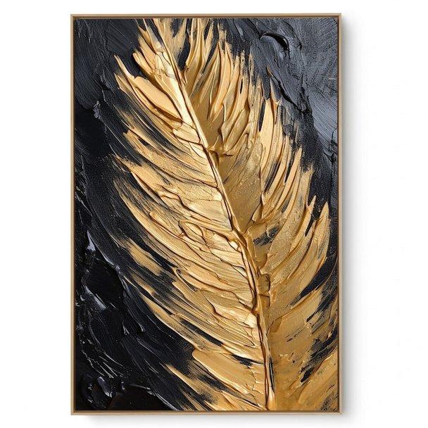 Quadro Decorativo Folha Dourada I