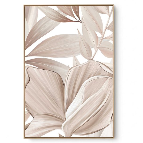 Quadro Decorativo Folhagem Bege III