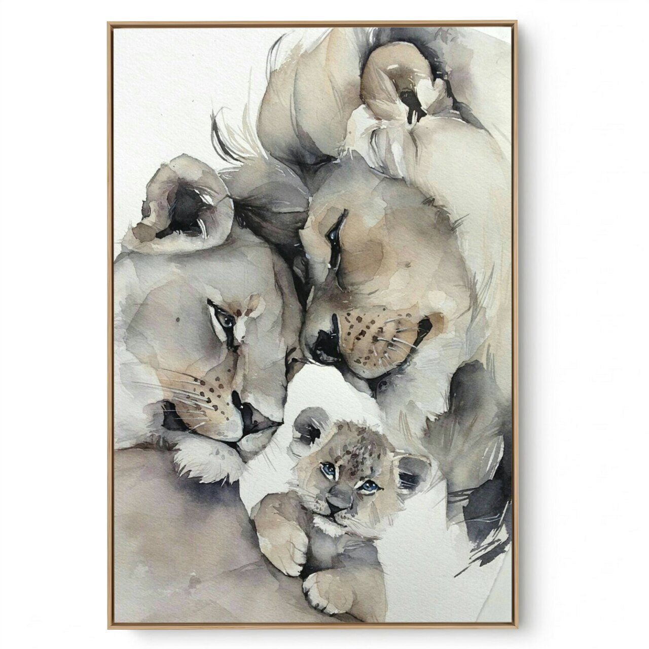 Quadro Decorativo Familia Leão I