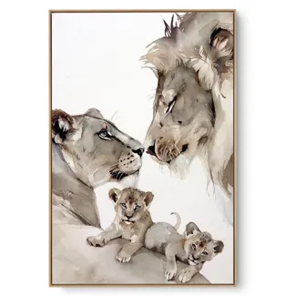 Quadro Decorativo Familia Leão II
